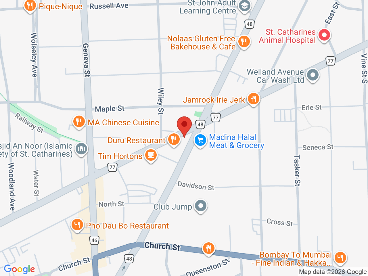 Street map for Discounted Cannabis, 85 Niagara St, St Catharines ON