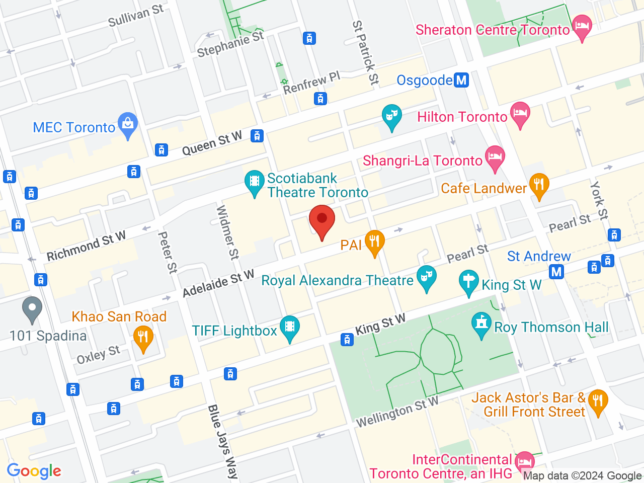 Street map for Wonderland Cannabis, 266 Adelaide St W Unit 2, Toronto ON