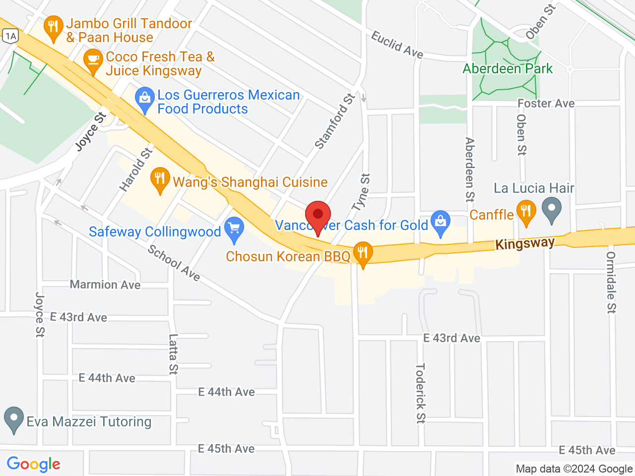 Street map for 4Twenty Cannabis, 3441 Kingsway, Vancouver BC