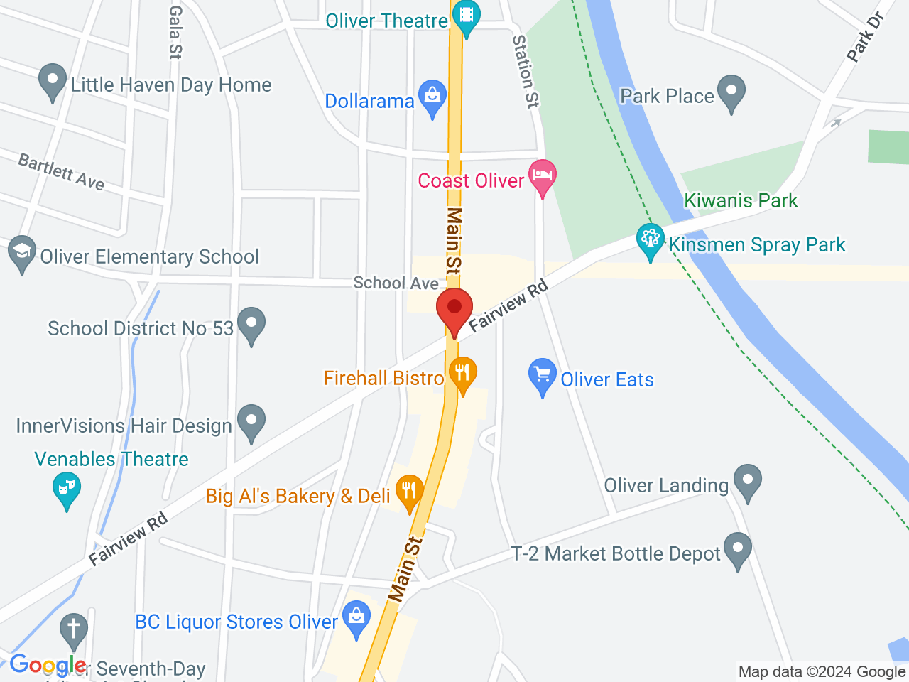 Street map for BC Cannabis Store, 5717 Main St Unit 225, Oliver BC