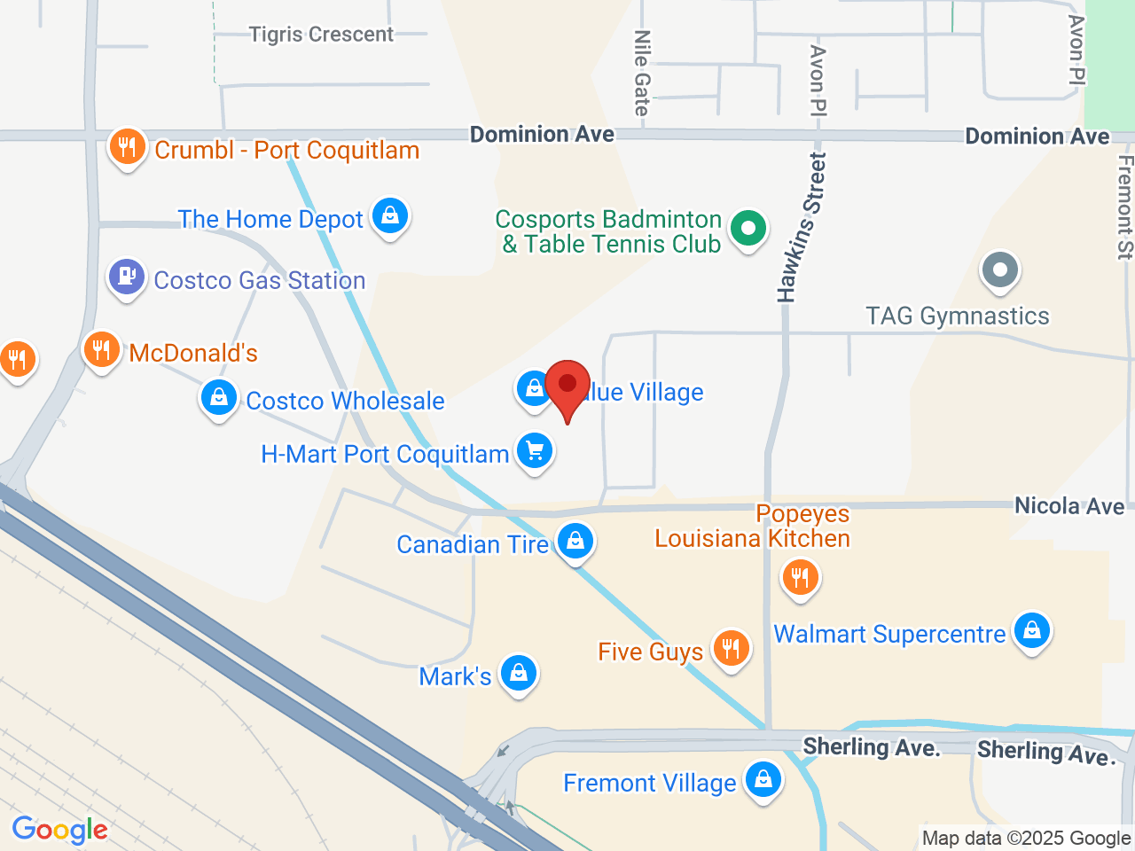 Street map for BC Cannabis Store, 985 Nicola Ave Unit 109, Port Coquitlam BC