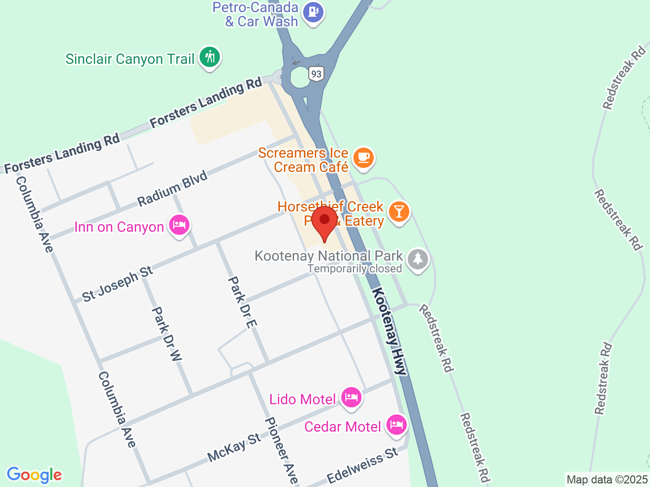 Street map for Blooming World Cannabis, 7535 Main St W, Radium Hot Springs BC