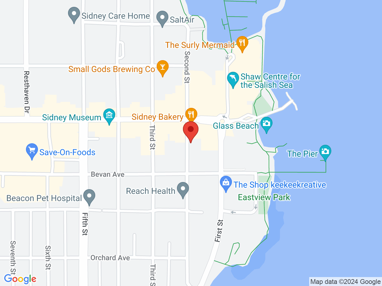 Street map for Buds Cannabis, 9775 Second St, Sidney BC