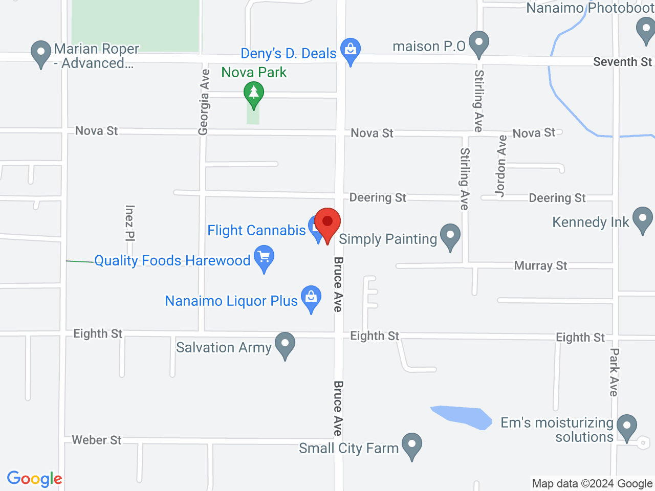 Street map for Flight Cannabis Co., 847 Bruce Ave, Nanaimo BC