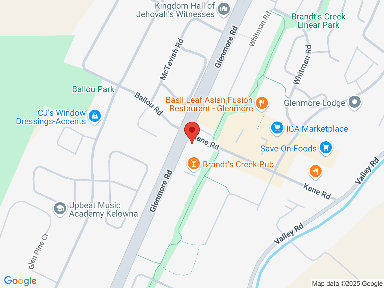 Street map for Flora Cannabis, 101-401 Glenmore Road, Kelowna BC