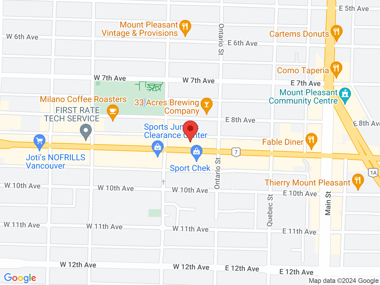 Street map for Heat & Herb Cannabis, 45 W Broadway, Vancouver BC