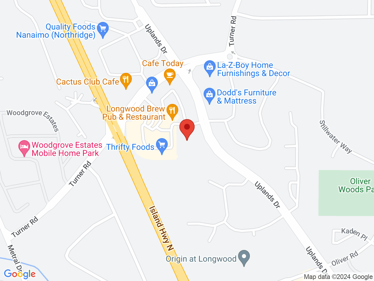 Street map for Inspired Cannabis Co., 5765 Turner Rd #1, Nanaimo BC