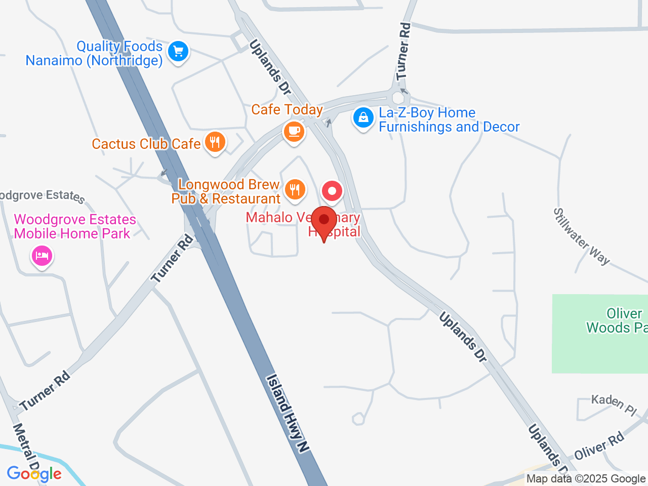 Street map for Inspired Cannabis Co., 5765 Turner Rd #1, Nanaimo BC