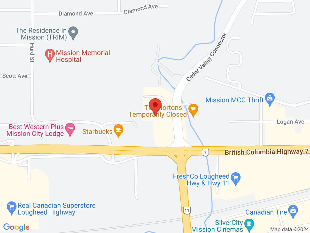 Street map for Mission Cannabis, 32423 Lougheed Hwy #111, Mission BC