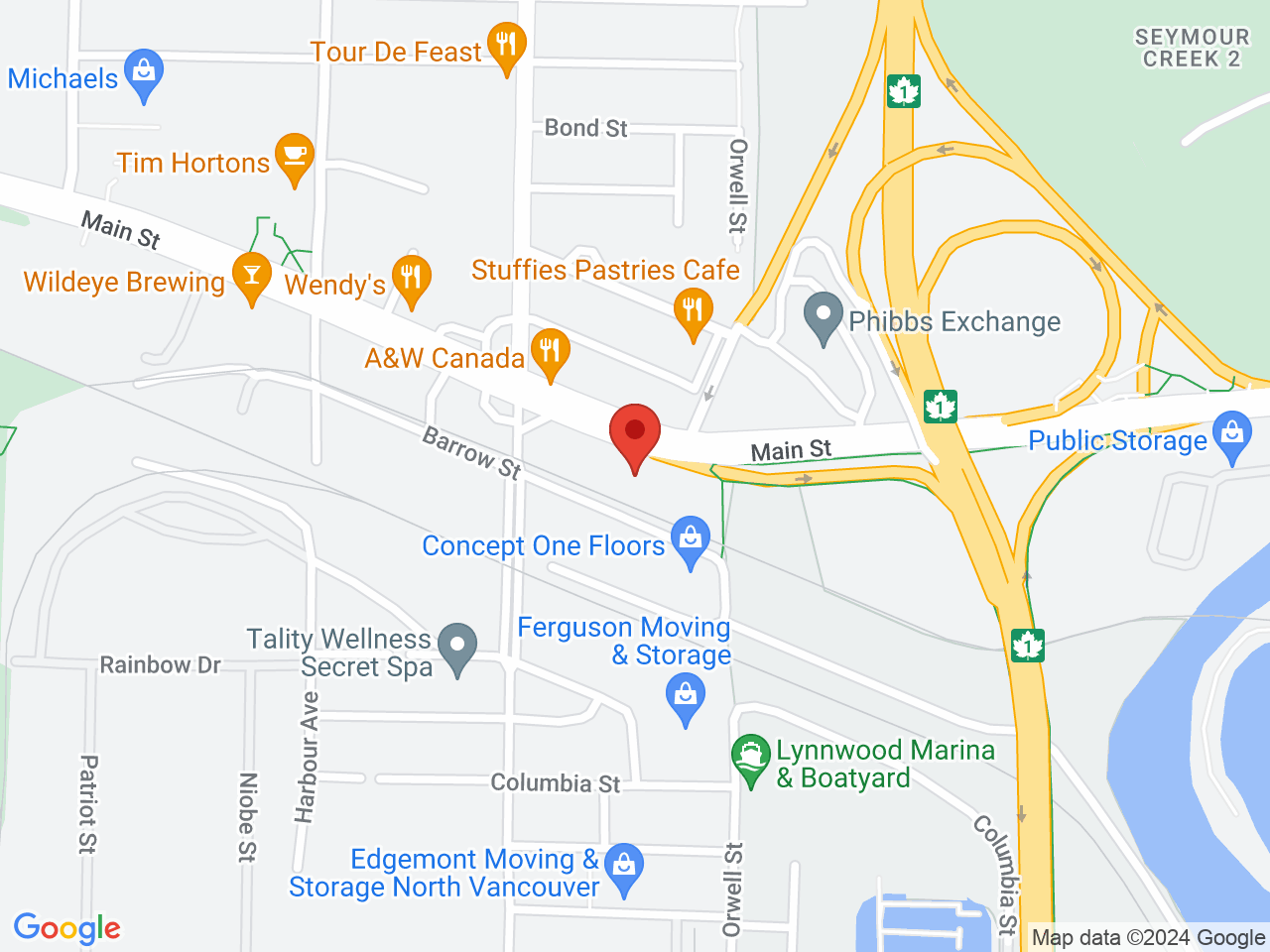 Street map for North Shore Cannabis, 1520 Barrow St #103, North Vancouver BC