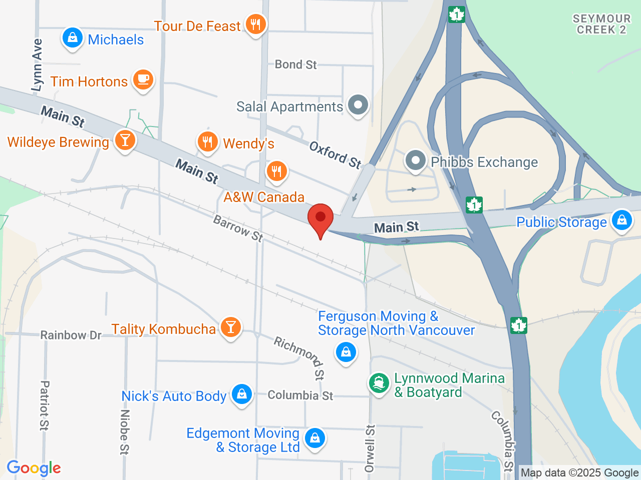 Street map for North Shore Cannabis, 1520 Barrow St #103, North Vancouver BC