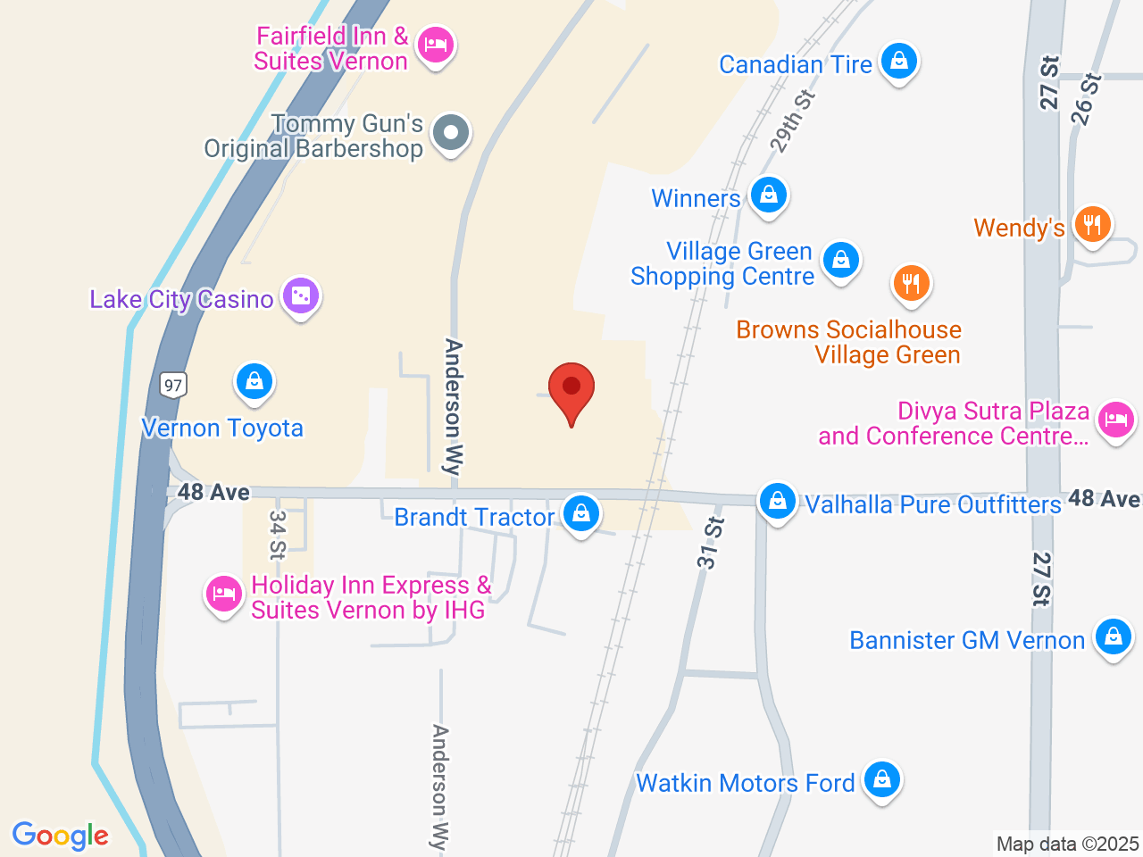 Street map for Vernon Cannabis Store, 3107 48 Ave, Vernon BC