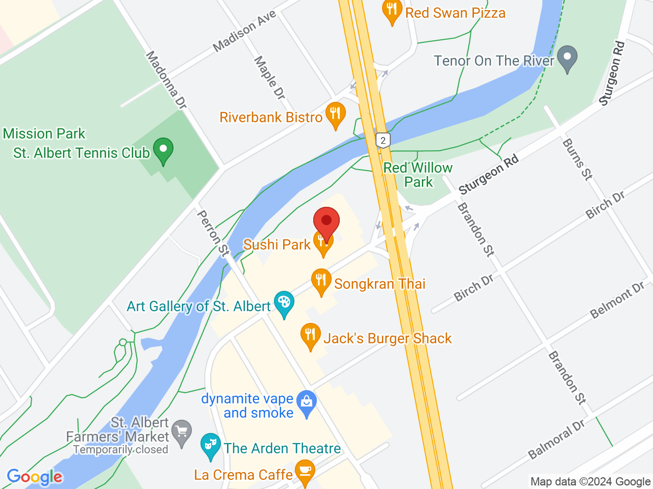 Street map for Brightleaf Cannabis, A-11 St Anne Street, St Albert AB