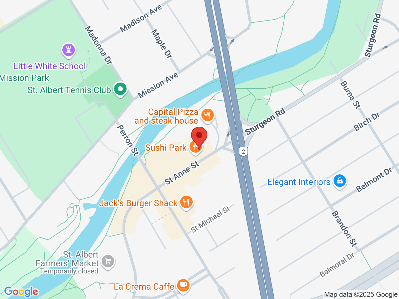 Street map for Brightleaf Cannabis, A-11 St Anne Street, St Albert AB