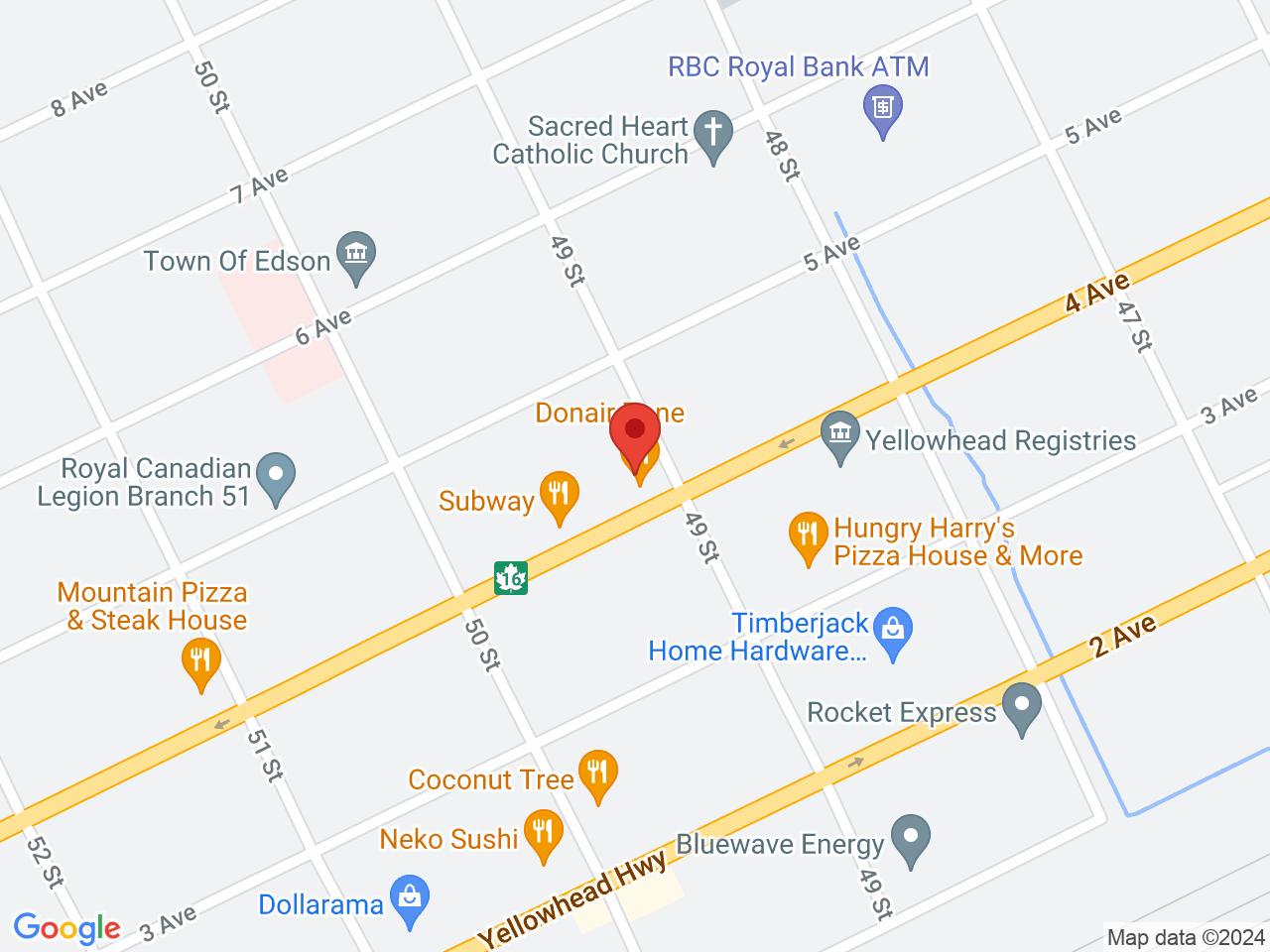 Street map for Canna Cabana, 4904 4 Ave, Edson AB