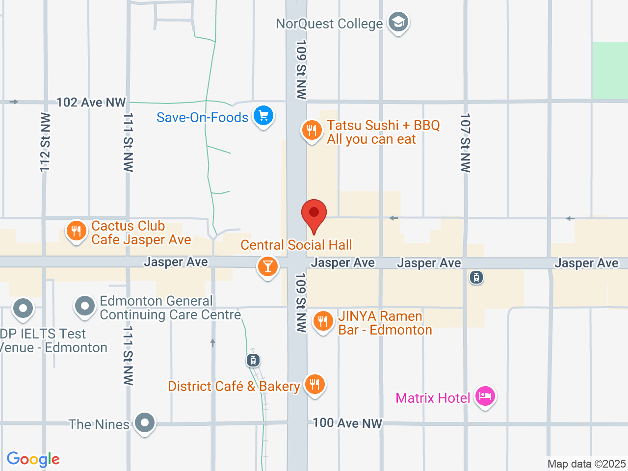 Street map for Cannabis House, 10888 Jasper Ave NW, Edmonton AB