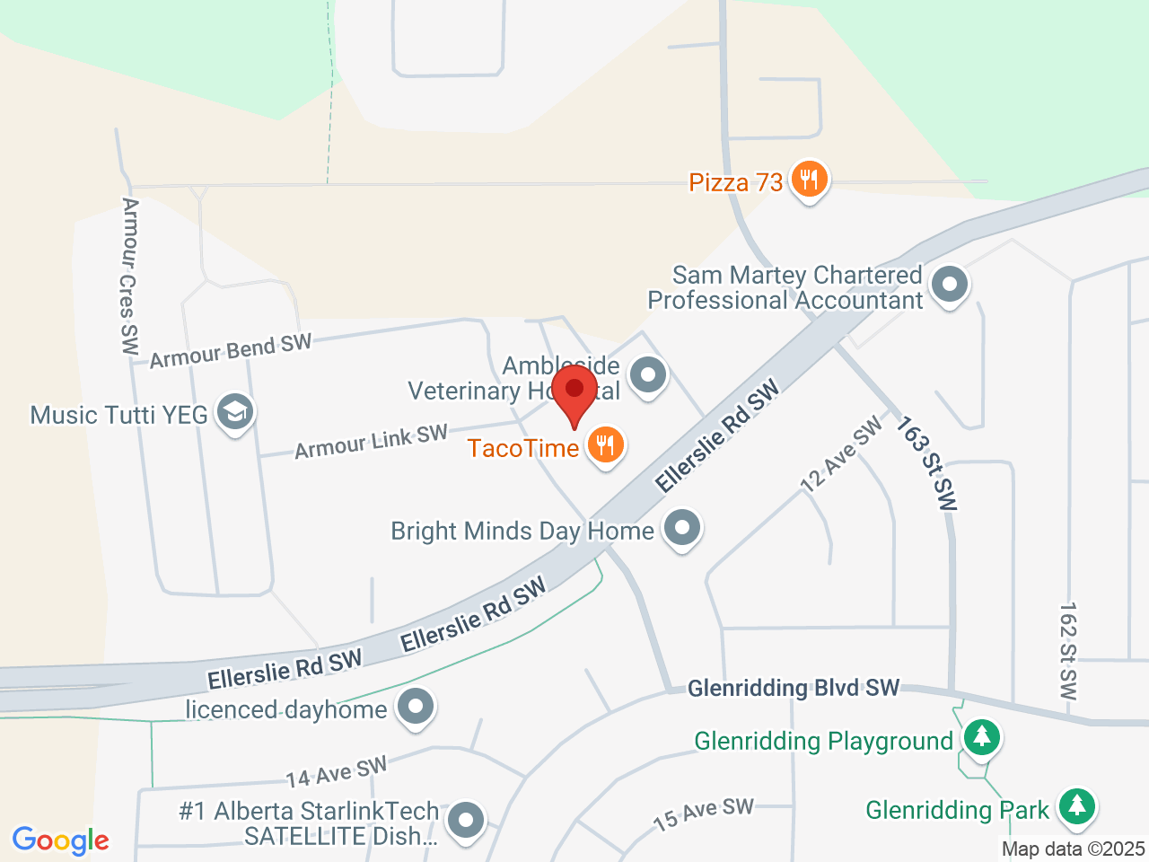 Street map for Cannabis Discounter, 16436 Ellerslie Rd SW, Edmonton AB