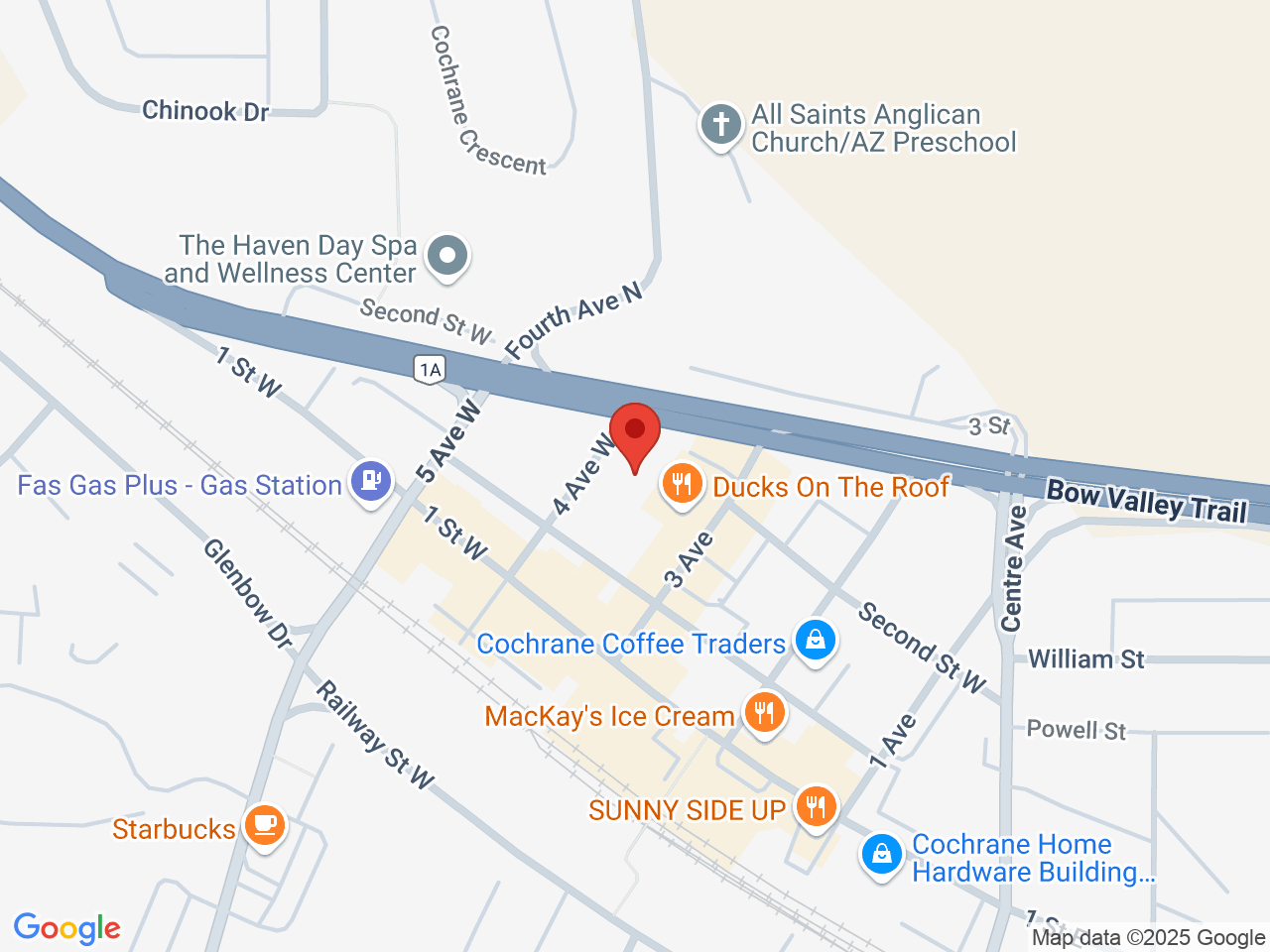 Street map for Canna Cabana, 122 4 Ave W #5, Cochrane AB