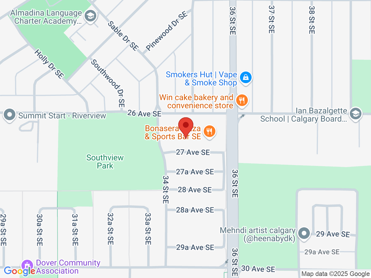 Street map for Dank Cannabis Dispensary Dover, 2-3525 26 Ave SE, Calgary AB