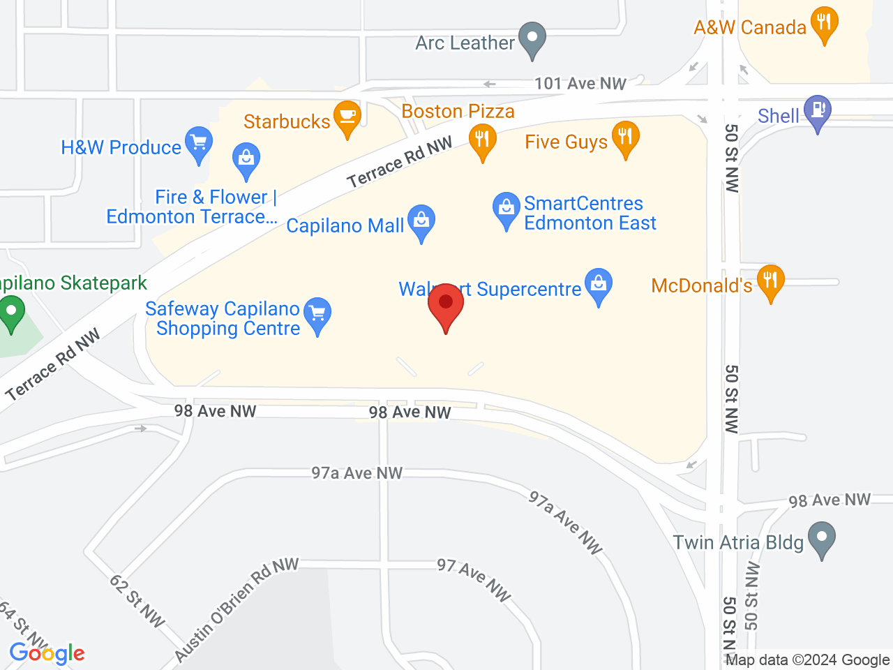 Street map for FOUR20 Capilano, 155-5055 101 Ave NW, Edmonton AB