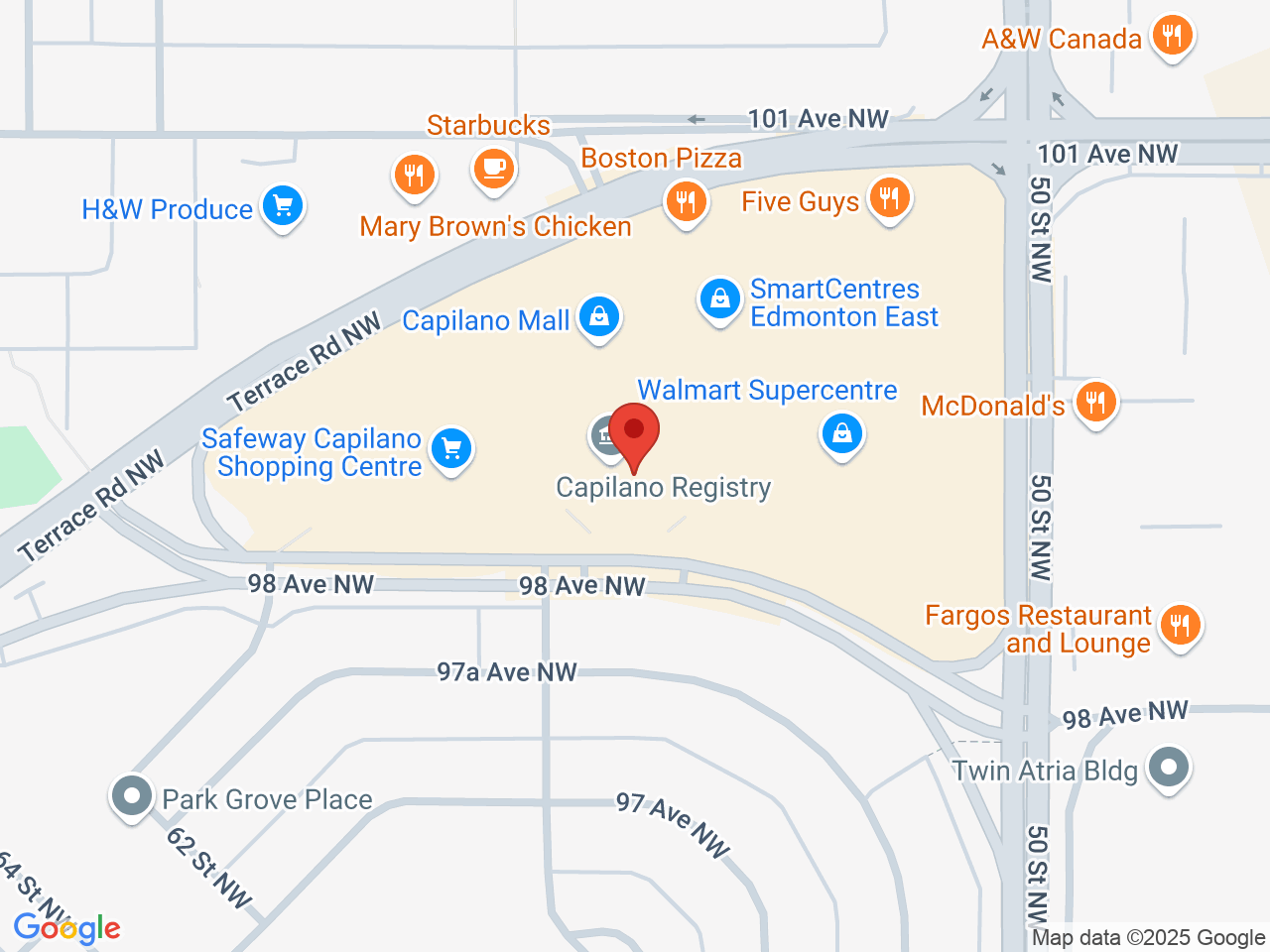 Street map for FOUR20 Capilano, 155-5055 101 Ave NW, Edmonton AB