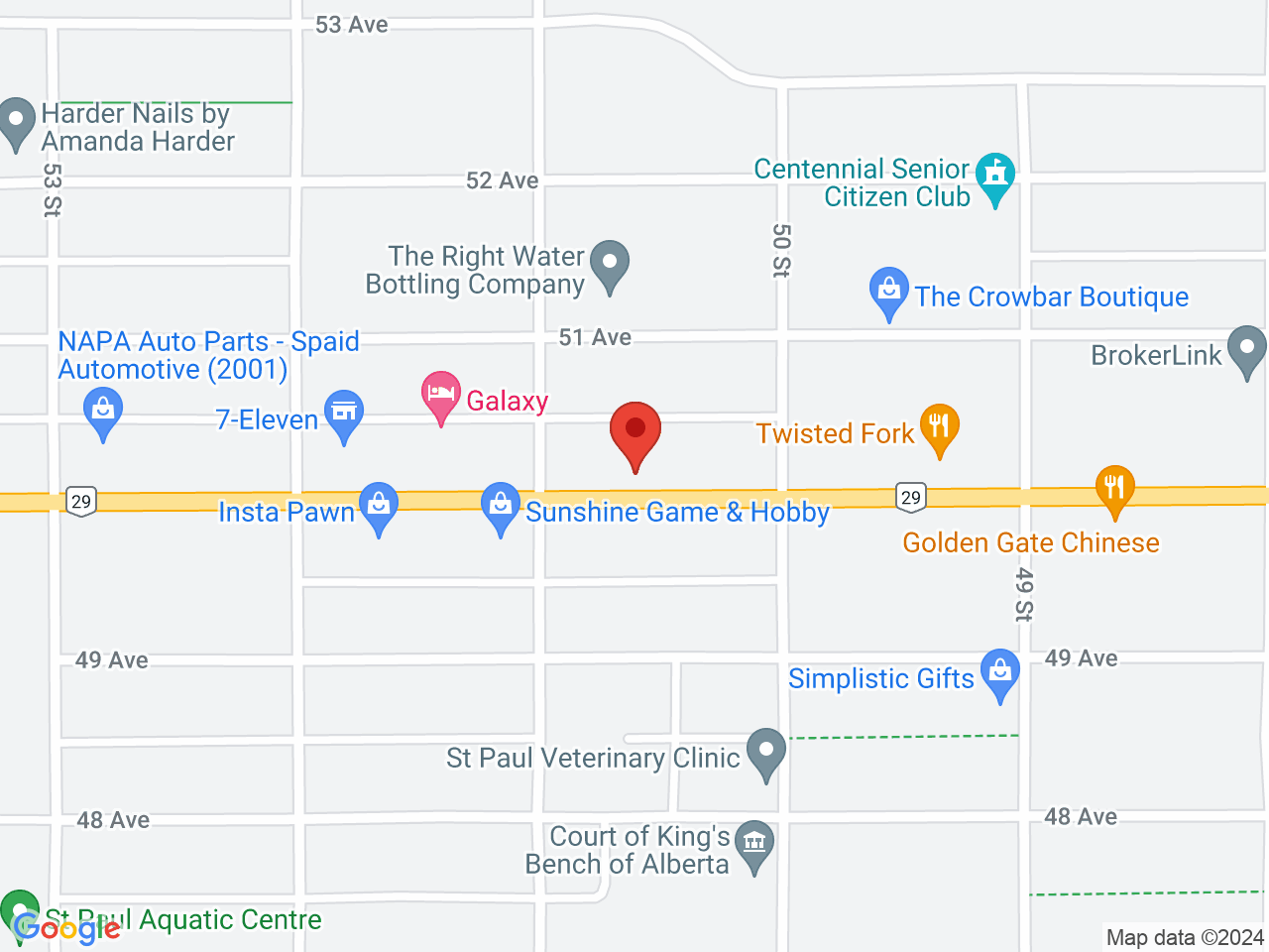 Street map for Green Solution Cannabis, 5026 50 Ave, St Paul AB