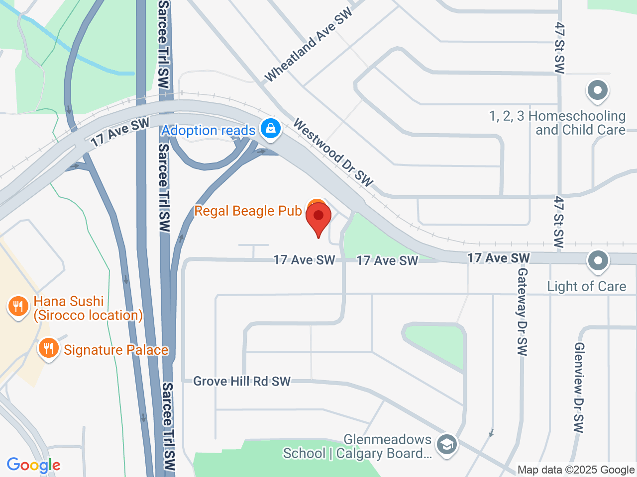 Street map for High Bar Cannabis, 10-5308 17 Avenue SW, Calgary AB