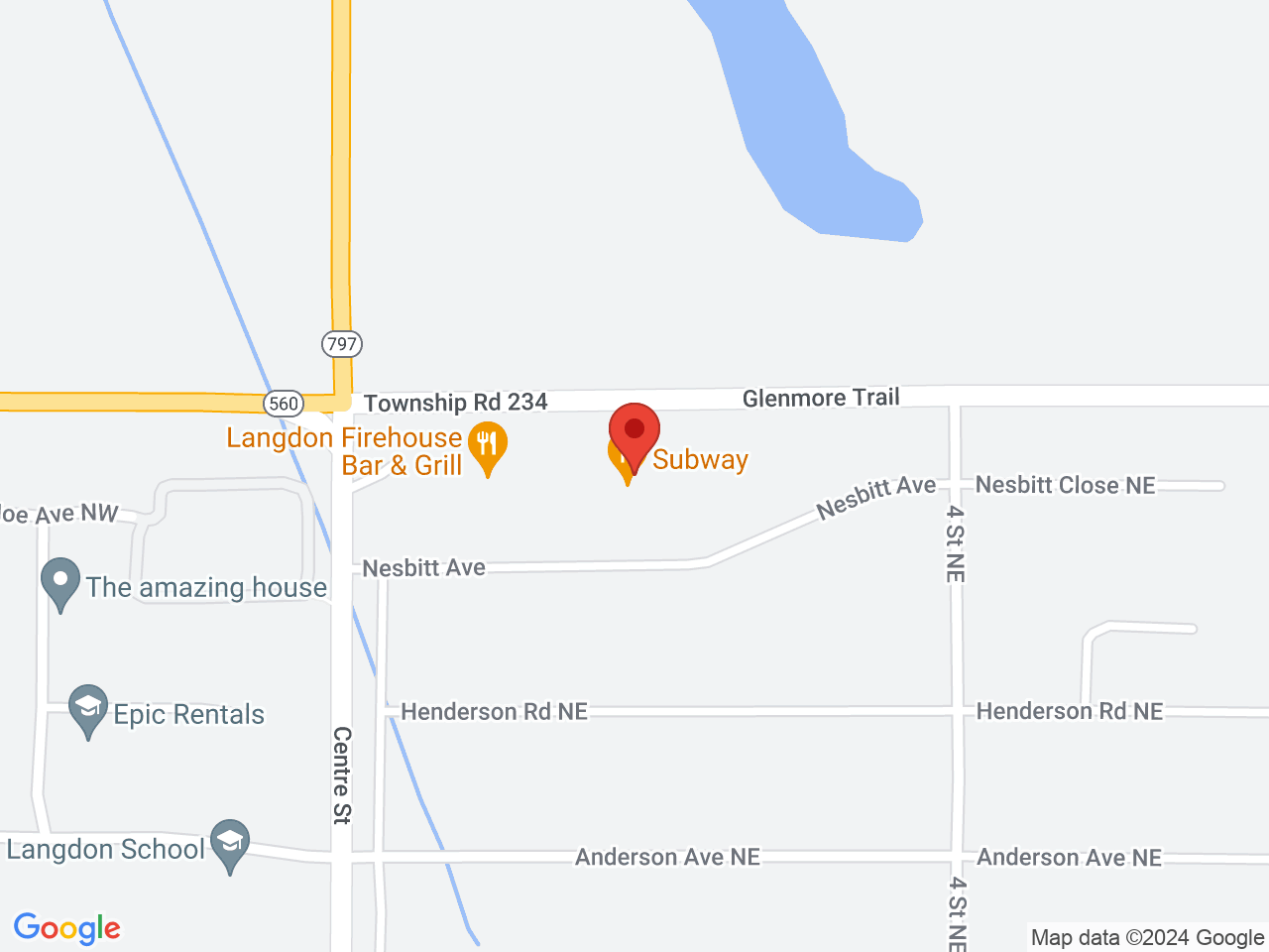 Street map for Highway 560 Cannabis, 724 Centre St #5, Langdon AB