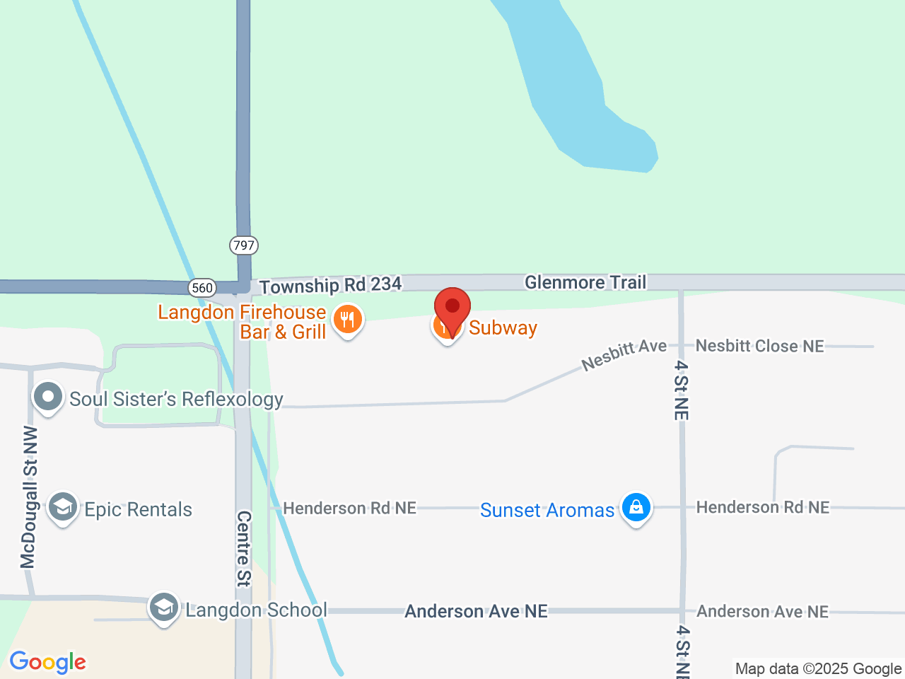 Street map for Highway 560 Cannabis, 724 Centre St #5, Langdon AB