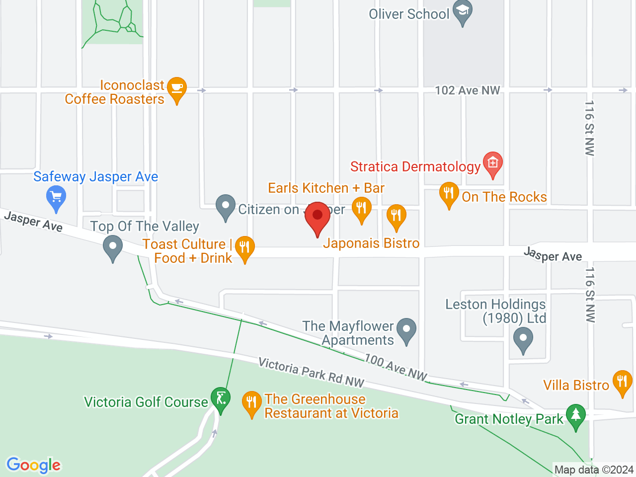 Street map for Lucid Cannabis Edmonton, 11908  Jasper Ave NW, Edmonton AB