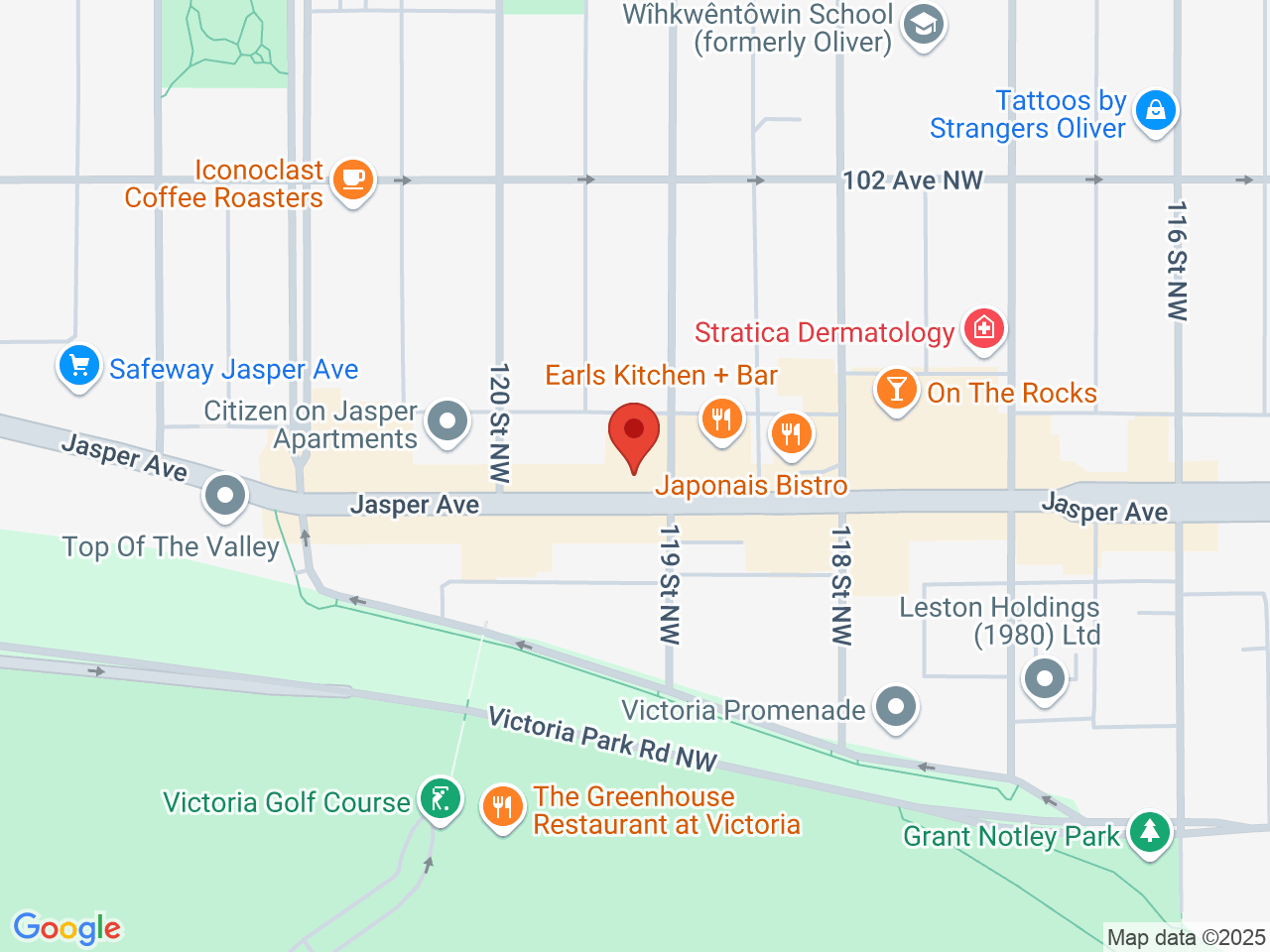 Street map for Lucid Cannabis Edmonton, 11908  Jasper Ave NW, Edmonton AB