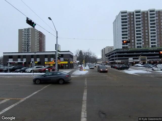 Street view for Lucid Cannabis Edmonton, 11908  Jasper Ave NW, Edmonton AB