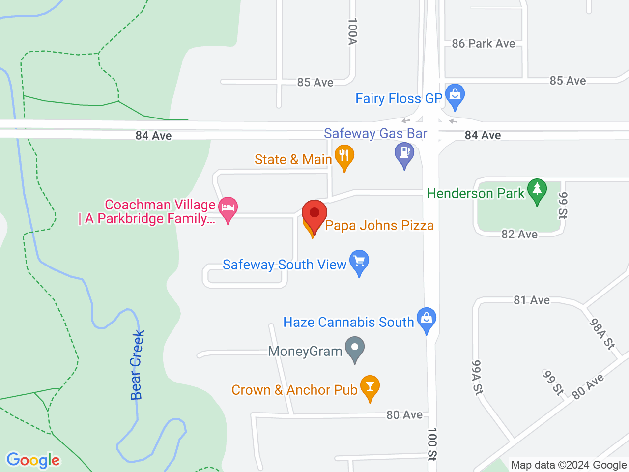 Street map for Off the Record Cannabis, 102-8200 100 St, Grande Prairie AB