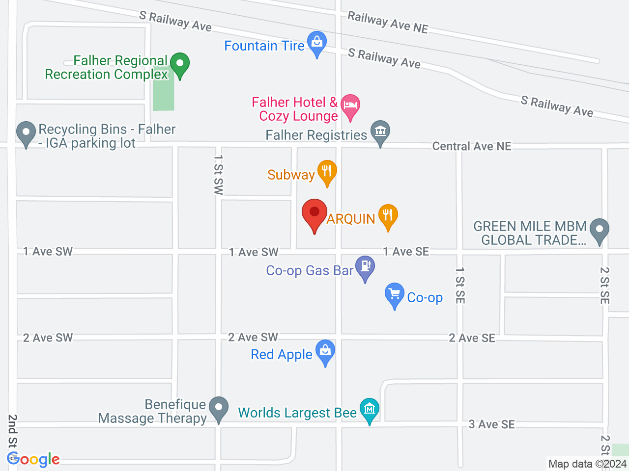 Street map for Plain Jane Cannabis, 35 1 Ave SW, Falher AB