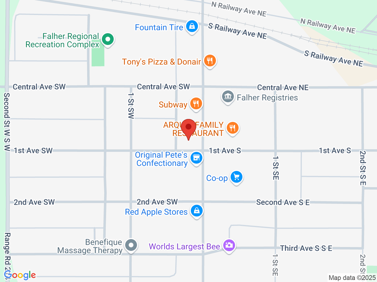 Street map for Plain Jane Cannabis, 35 1 Ave SW, Falher AB