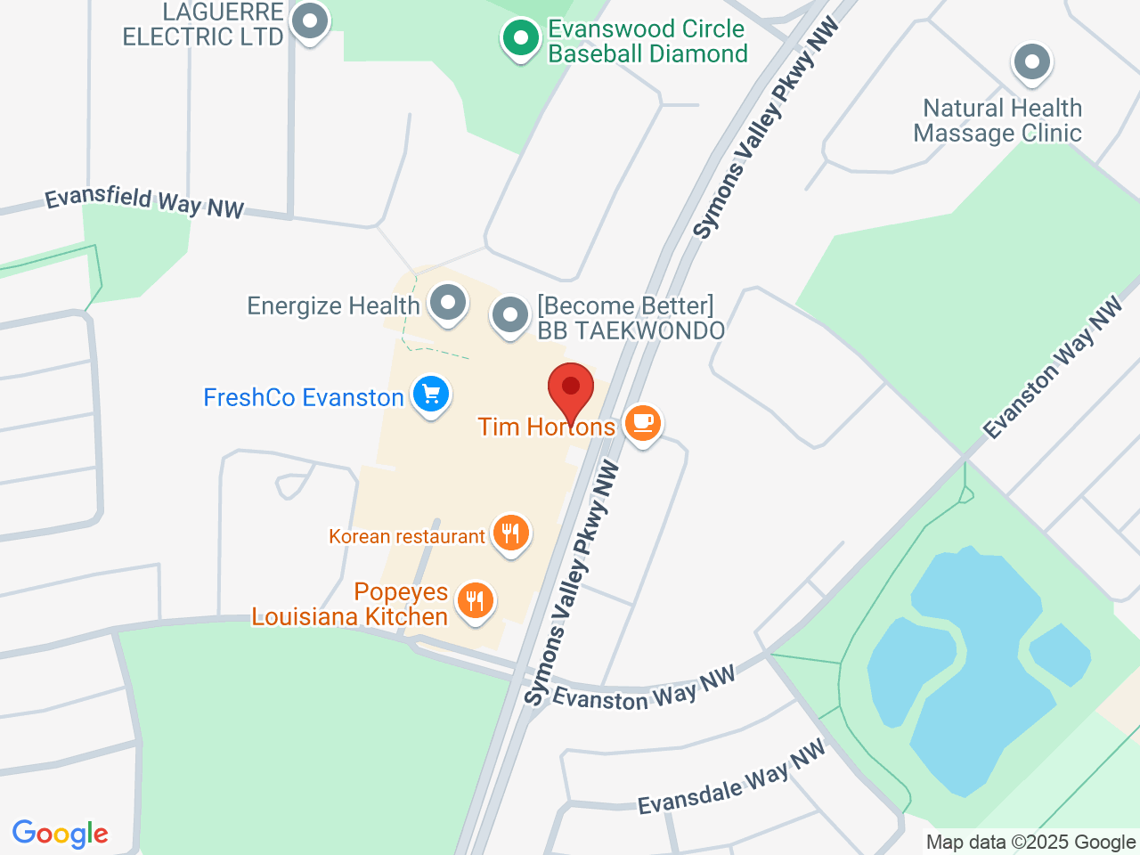 Street map for Spiritleaf Evanston, 1006-2060 Symons Valley Parkway NW, Calgary AB