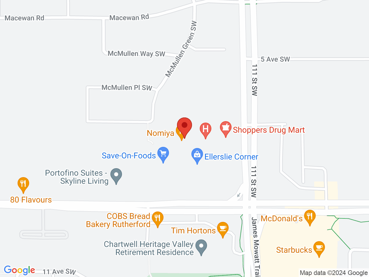 Street map for Spiritleaf MacEwan, 11156 Ellerslie Road SW, Edmonton AB