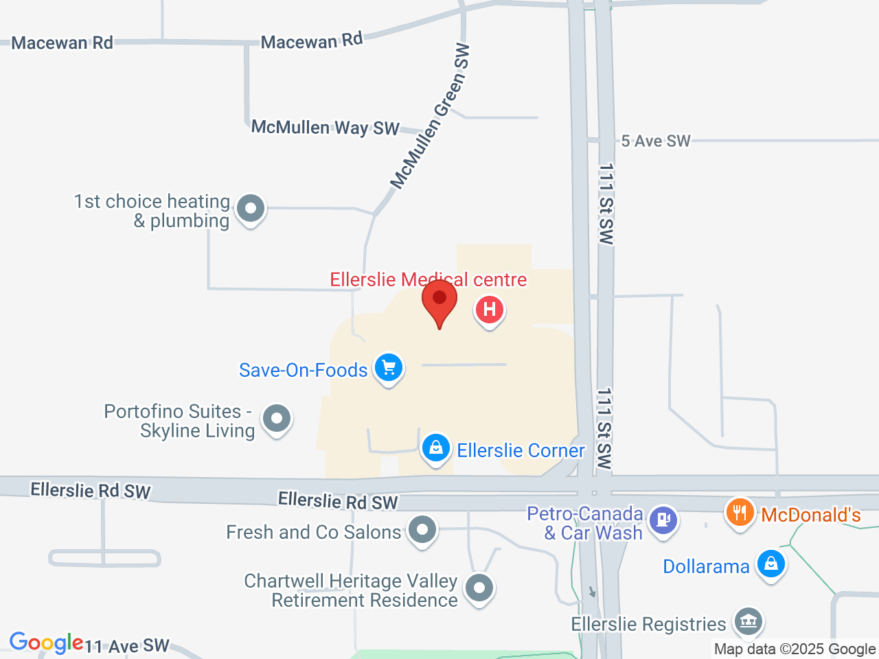 Street map for Spiritleaf MacEwan, 11156 Ellerslie Road SW, Edmonton AB