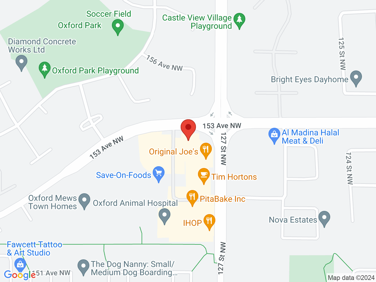Street map for Spiritleaf Oxford, 15274 127 Street NW, Edmonton AB