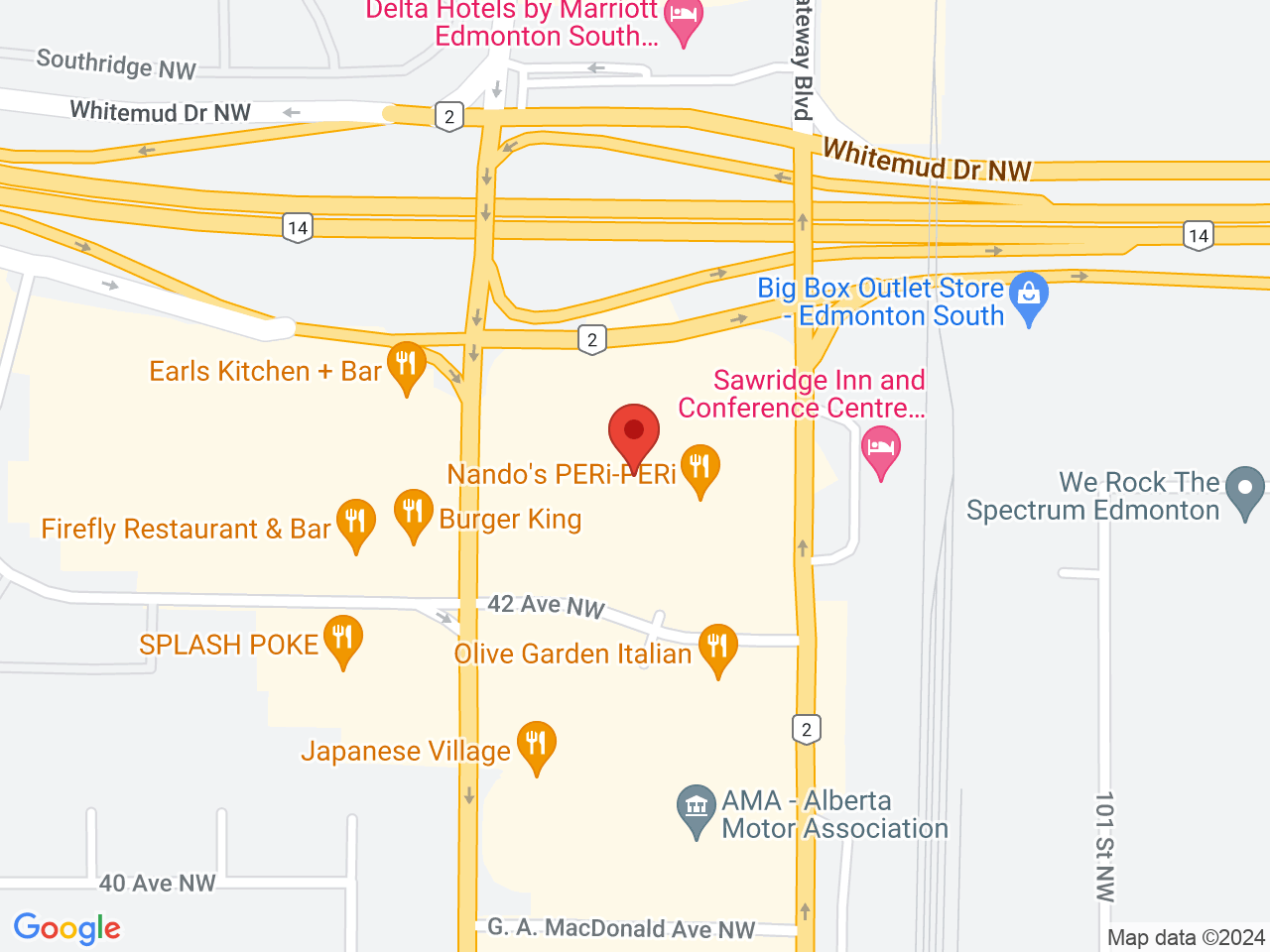 Street map for Spiritleaf Gateway, 4219 Calgary Trail NW, Edmonton AB
