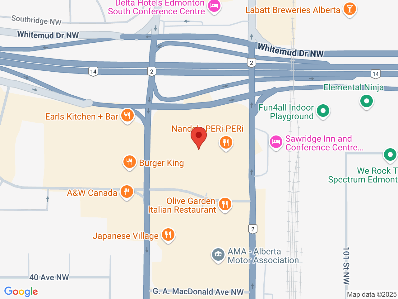 Street map for Spiritleaf Gateway, 4219 Calgary Trail NW, Edmonton AB