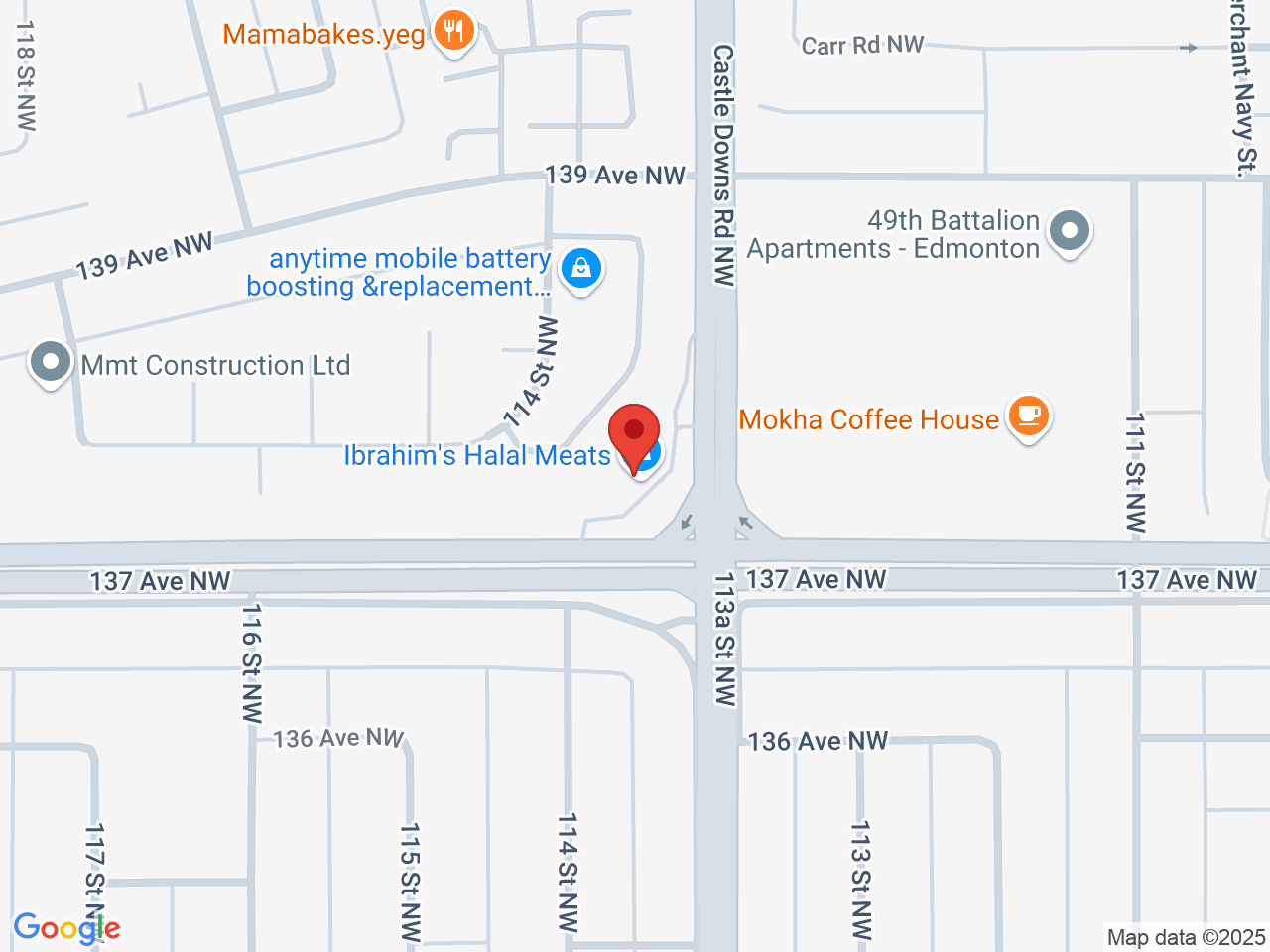 Street map for Uncle Sam's Cannabis, 13712 Castle Downs Rd NW, Edmonton AB