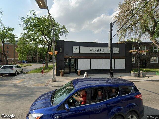 Street view for Cottontail Cannabis Co., 671 Corydon Ave, Winnipeg MB