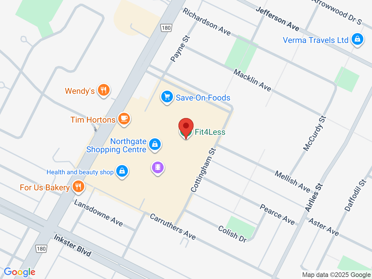 Street map for Delta 9 Cannabis Store, 1399 McPhillips St #15, Winnipeg MB