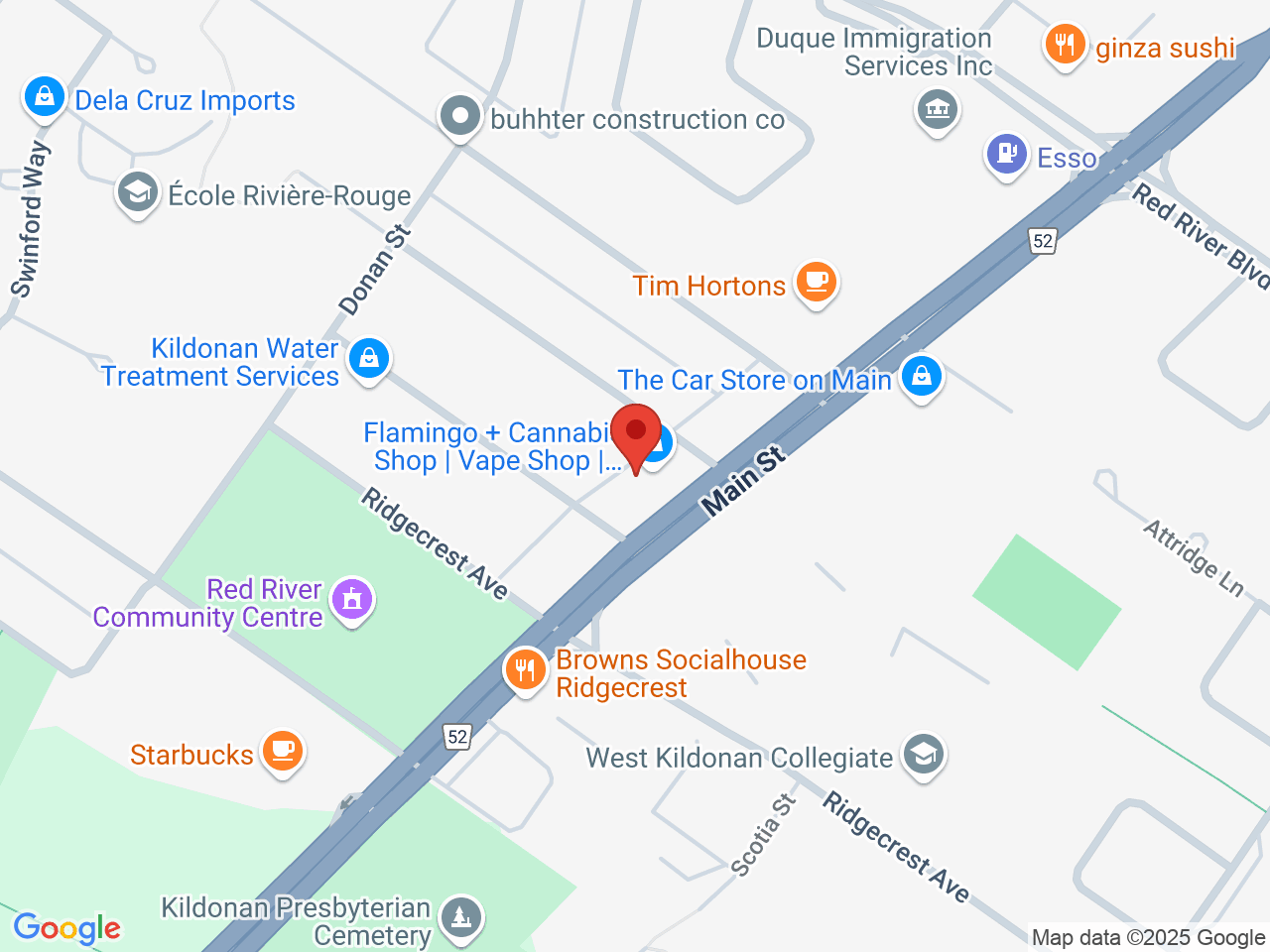 Street map for Flamingo + Cannabis, 2450 Main St, Winnipeg MB