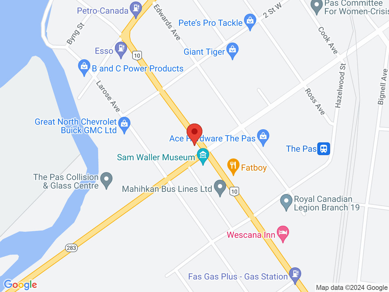 Street map for Prairie Roots Fine Cannabis, 258 Fischer Ave, The Pas MB