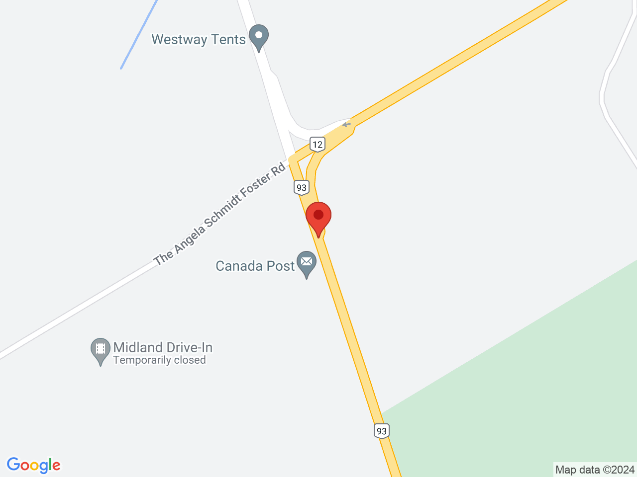 Street map for Paramount Cannabis, 9319 93 HWY, Midland ON
