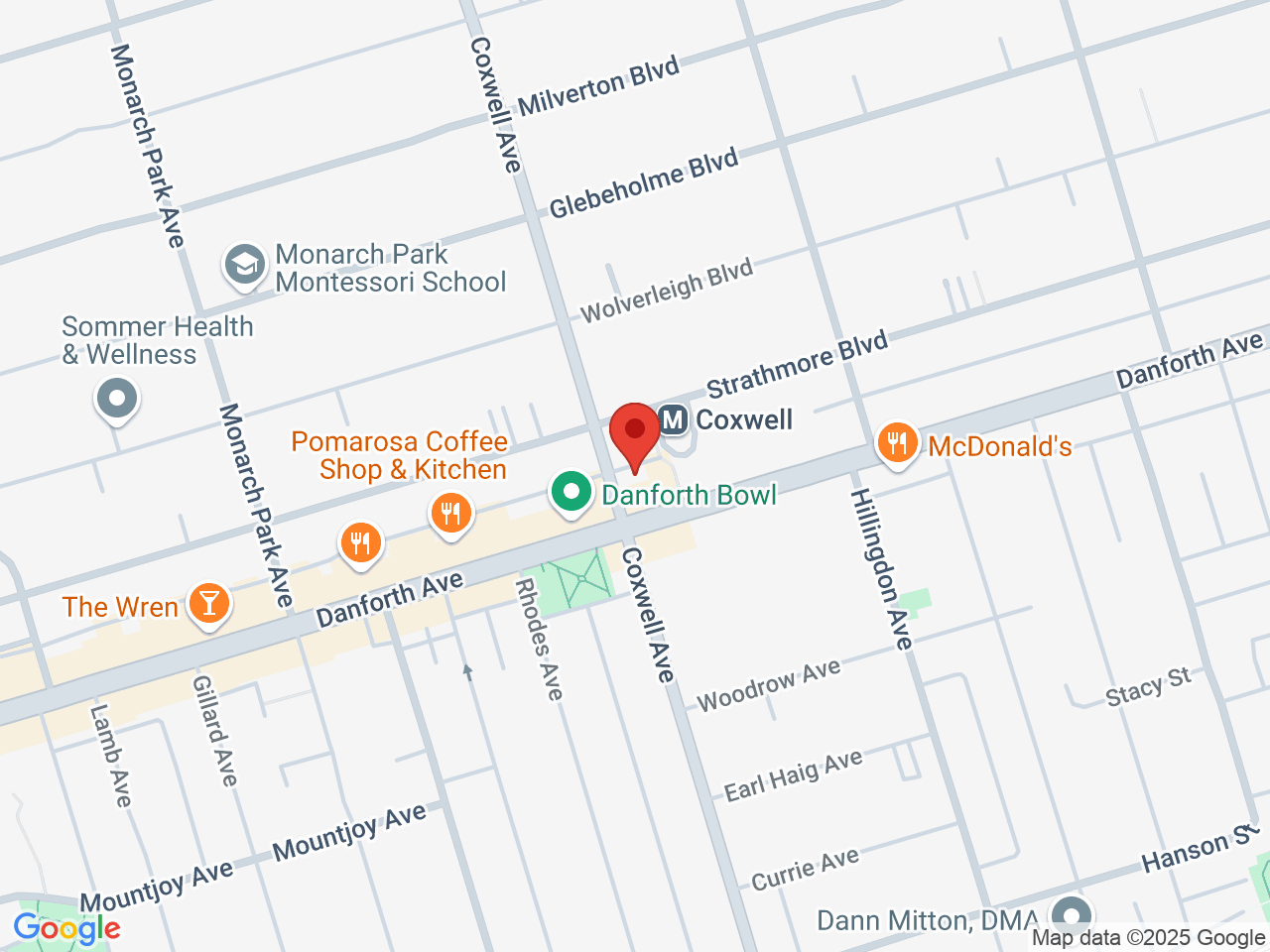 Street map for Cannabis Hut, 699 Coxwell Ave, Toronto ON