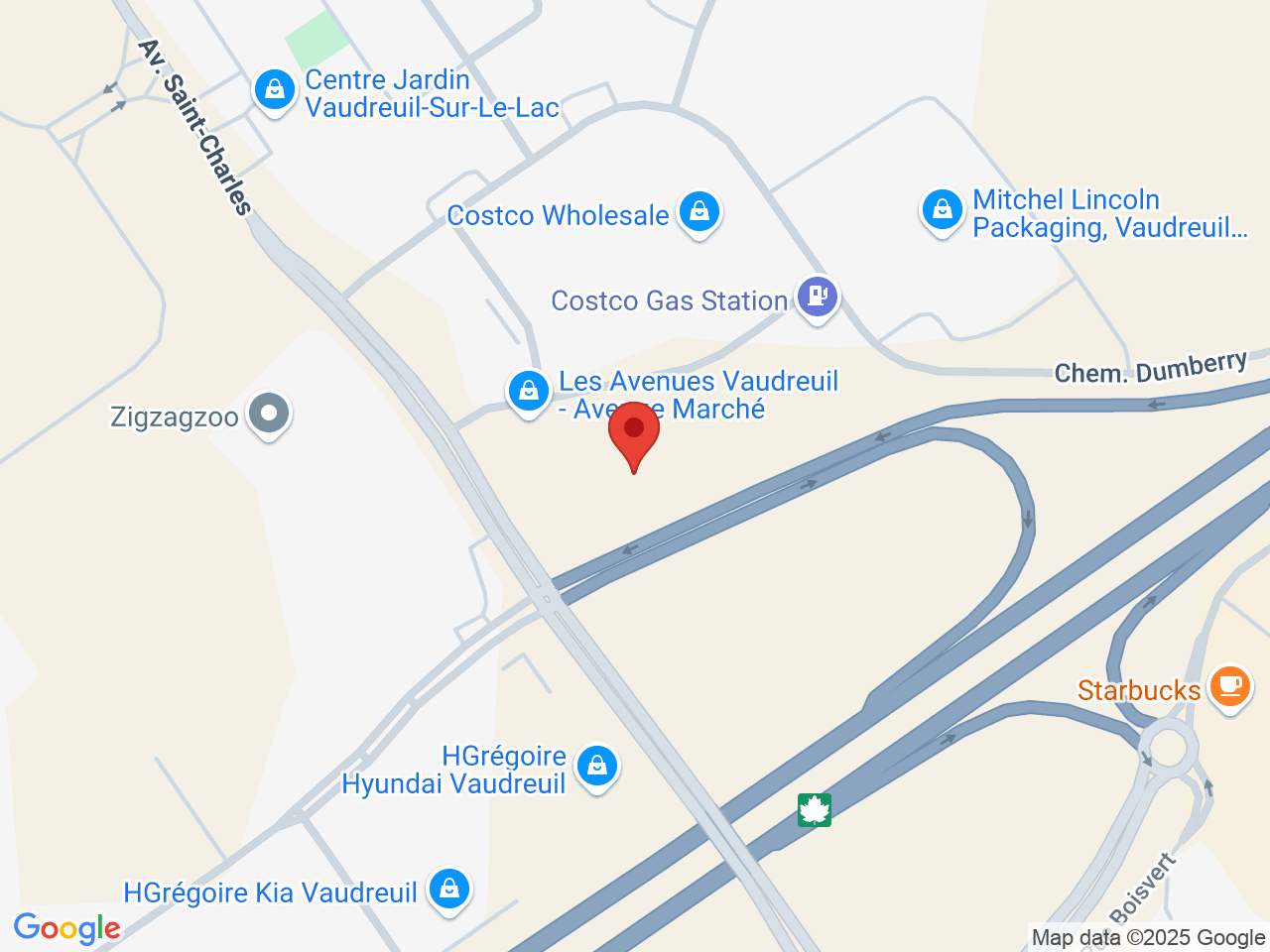 Street map for SQDC Vaudreuil-Dorion, 22800, ch. Dumberry, Vaudreuil-Dorion QC