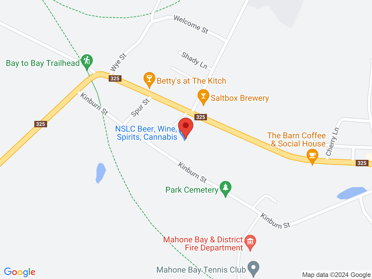 Street map for NSLC Cannabis Mahone Bay, 372 Main St, Mahone Bay NS